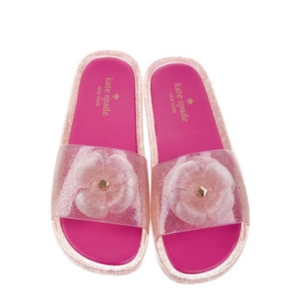NWOT Kate Spade Pink Glitter Splash Jelly Sandals